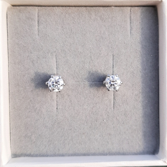 Jewelry - Real Certified 1ctw Moissanite Round Stud Martini Unisex Earrings NEW